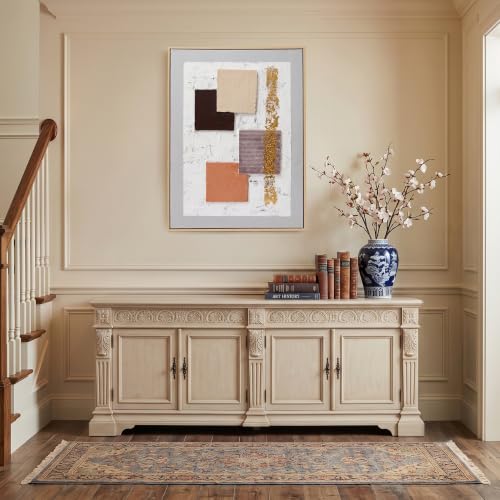 Abstract Geometric Canvas Wall Art - Handmade Textured Modern Decor
