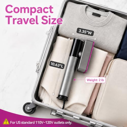 Travel Steamer for Clothes 2-in-1 Portable Steam Iron Gray 1200W