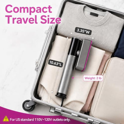 Travel Steamer for Clothes 2-in-1 Portable Steam Iron Gray 1200W