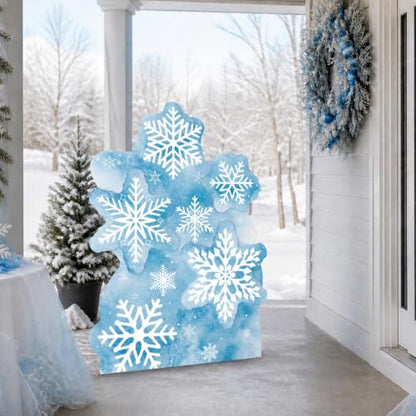4 Ft Snowflake Stand Up Cutout Winter Wonderland Party Decor