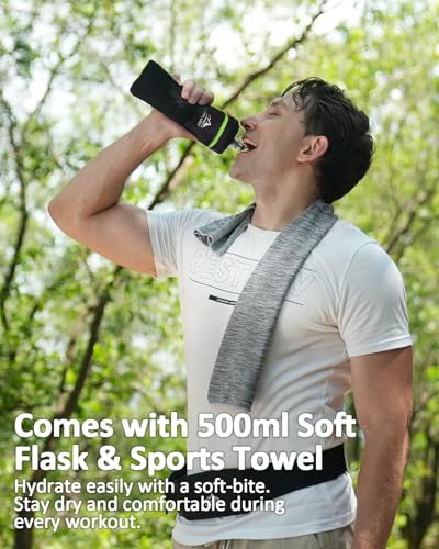Pink Running Water Bottle Handheld with Phone Holder 17 oz - Zelvot