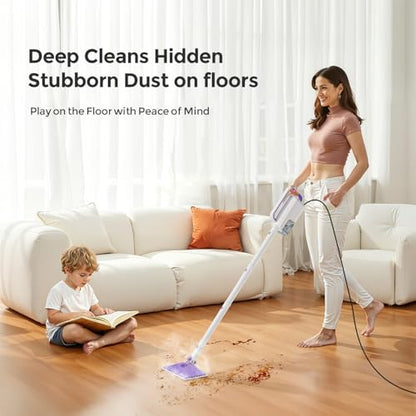 Lilac All-in-One Steam Mop for Floor & Surface Cleaning with Detachable Handheld