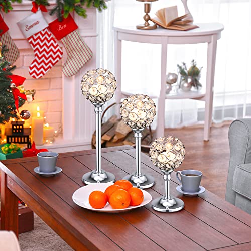 12 Pack Silver Crystal Candle Holders - Tealight Holders, Stylish Decor