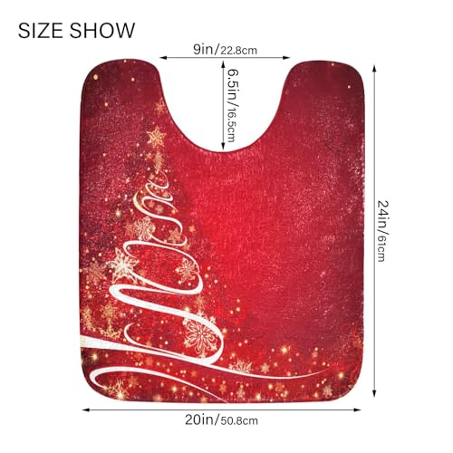 Multicolor Christmas Bathroom Rugs 2-Piece Set - Quick Dry Plush Anti-Slip