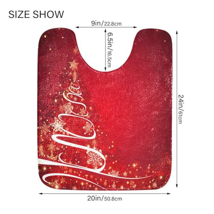 Multicolor Christmas Bathroom Rugs 2-Piece Set - Quick Dry Plush Anti-Slip