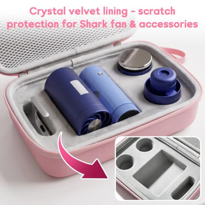 Pink Portable Hard Carrying Case for Shark ChillPill Fan – Impact-Resistant EVA