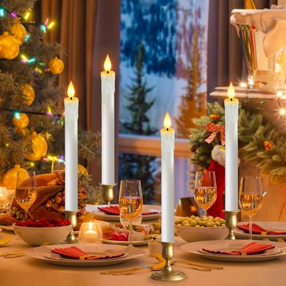 Off-White Flameless Candles with Remote Timer - Battery Operated Window Candles