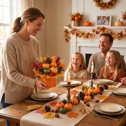 Autumn Artificial Pumpkins and Fall Decor Set for Thanksgiving and Harvest