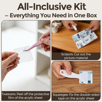 20 Pcs Clear Acrylic Fridge Magnet Craft Set with Strong Magnets & Tools - Variation of THIS listing