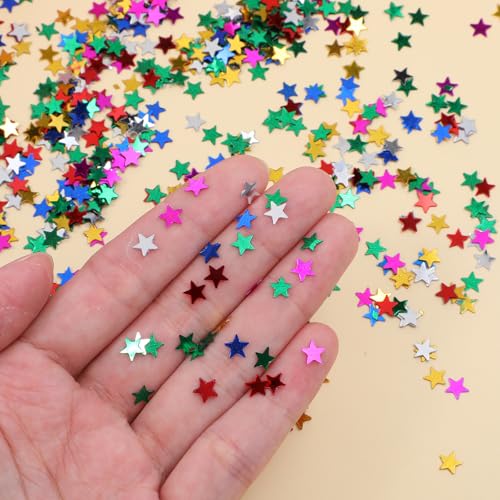 30g Metallic Star Confetti - 6mm Party & Craft Glitter Sequins