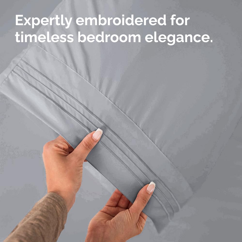 Skiennix Body Pillowcases Set of 2 | Soft, Breathable 20x54 Long Pillow Covers for Side Sleepers - Wrinkle-Free & Machine Washable (Steel Blue)