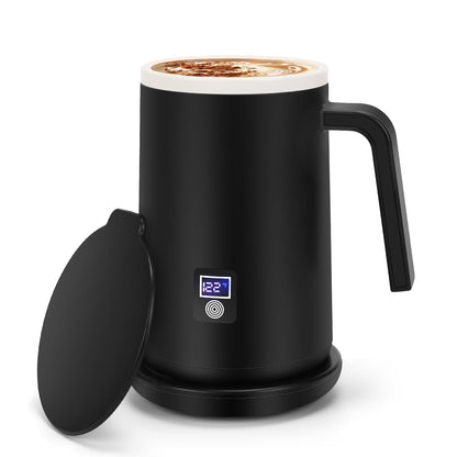 Rommeka Self Heating Coffee Mug, 12oz Temperature Control Smart Mug with Lid, Smart Coffee Mug with LCD Display (122-140°F) for Warming and Heating Coffee, Beverage, Milk, Tea