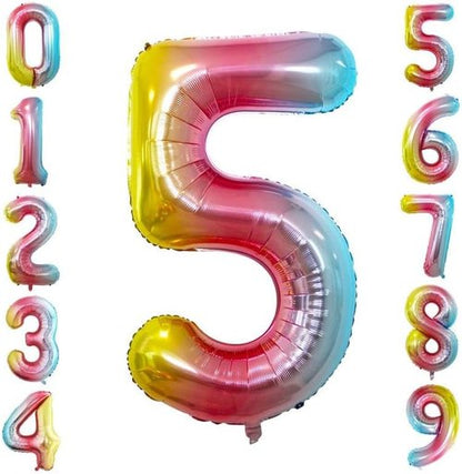 GOER Gold Foil Number 5 Balloons - Huge 42" & 32" Birthday Party Decorations (3 Pcs)