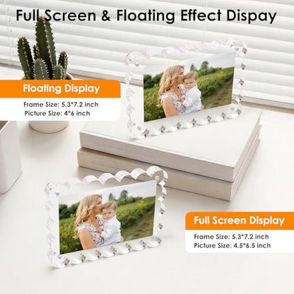3 Pack 4x6 Acrylic Magnetic Double-Sided Picture Frames - Tabletop Display
