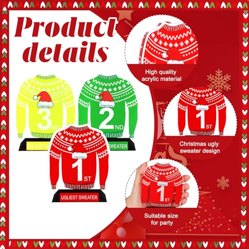 Christmas Ugly Sweater Party Voting Box Set with Medals and Cards