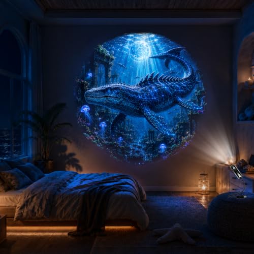 Jurassic Dinosaur Night Light Projector with 8 Themes - Ambient Wall & Ceiling Decor