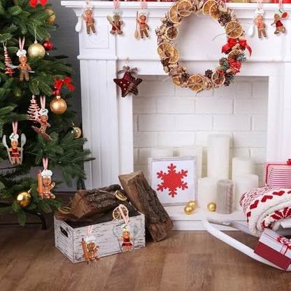 27 Pcs Gingerbread Man Christmas Ornaments Set - Rustic Holiday Decor