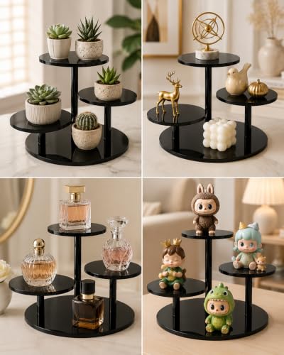 5mm Thick Black Acrylic 3-Tier Lego & Figurine Display Riser