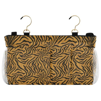 Animals Print Bedside Caddy with 6 Pockets, Hooks & Straps for Bed, Sofa, RV