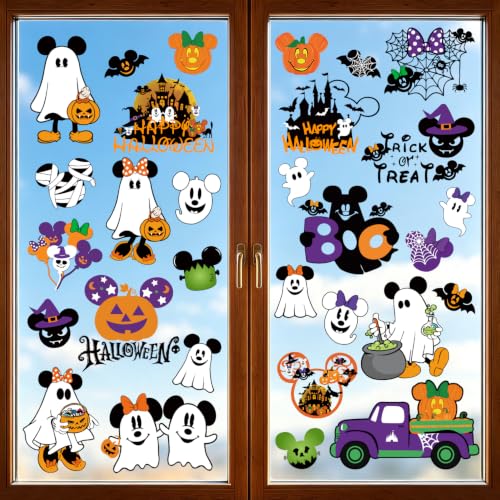 Halloween Window Clings 6 Sheets Double-Side Ghost Pumpkin Decorations