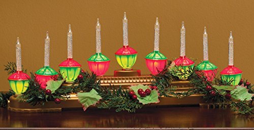 Retro Bubble Light Centerpiece with 9 Glittery Candles – Holiday Decor