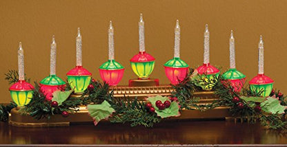 Retro Bubble Light Centerpiece with 9 Glittery Candles – Holiday Decor