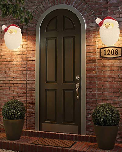 Santa Porch Light Cover Christmas Holiday Decor Weather-Resistant Acrylic