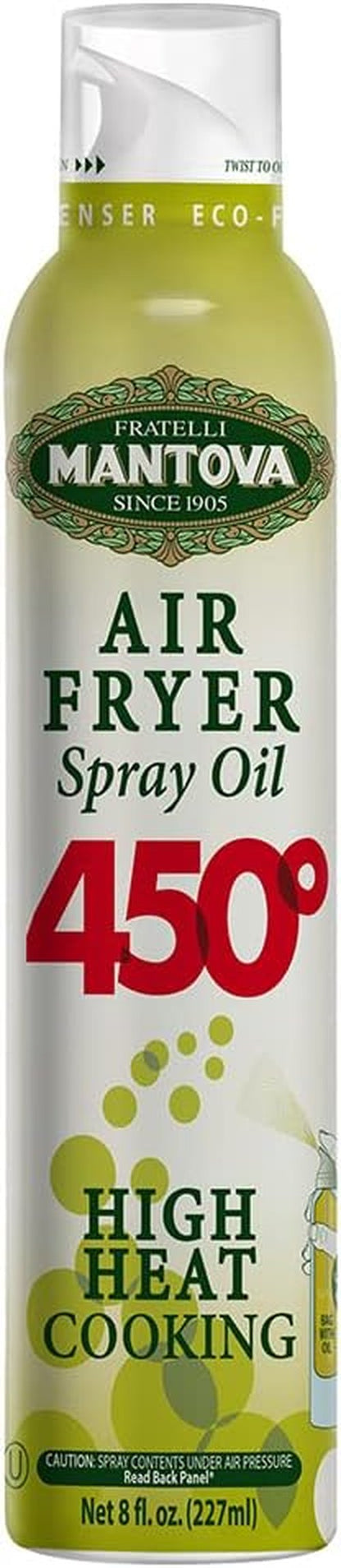 Mantova Air Fryer Spray - All-Natural High-Heat Cooking Oil with 450°F Smoke Point | Easy Mess-Free Use - Made in Italy (Pack of 1)