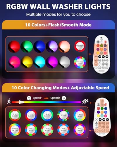 RGB Wall Wash Lights - Color Changing LED Strip Lights with Remote, Waterproof IP66 - Variation 4
