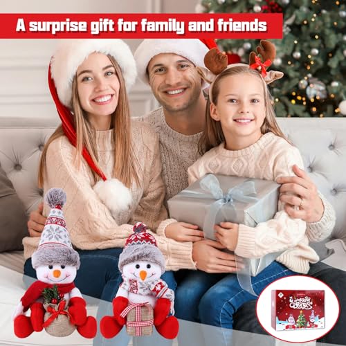 Christmas Snowman Decorations 2 Pack - Indoor Holiday Ornaments for Home & Gift