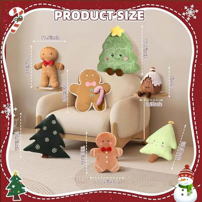 Cute Green Tree Plush Pillow 17.7in Decorative Sofa Cushion