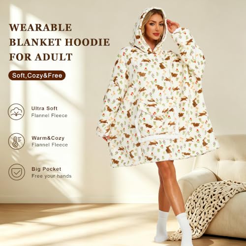Adult Cozy Wearable Blanket Hoodie XX-Large Yy01 - TV Lounge Wrap