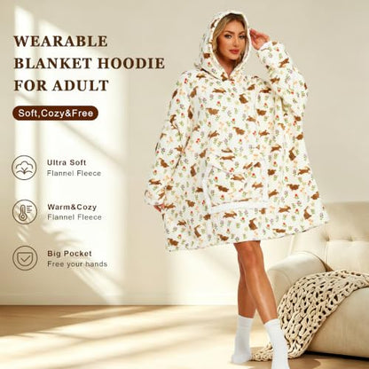 Adult Cozy Wearable Blanket Hoodie XX-Large Yy01 - TV Lounge Wrap