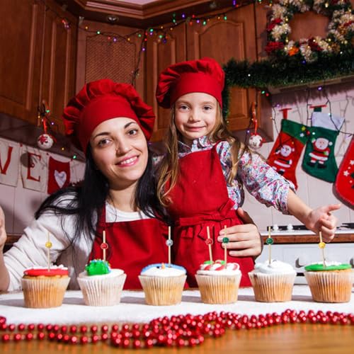 Christmas Cocktail Picks 100Pcs Bamboo Food Skewers for Appetizers & Desserts