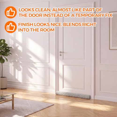 Velvet Door Draft Stopper 36 Inch Gray Under Door Seal Gap Filler