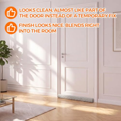 Velvet Door Draft Stopper 36 Inch Gray Under Door Seal Gap Filler