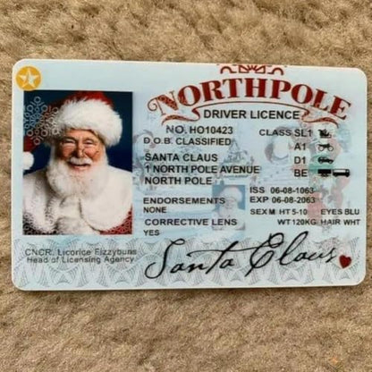 Santa Flying License Ornament with Sleigh Key Box Christmas Decor