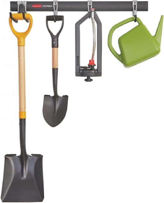 Rubbermaid FastTrack Utility Hooks - Heavy-Duty 5-Piece Tool Organizer Kit for Garage & Shed