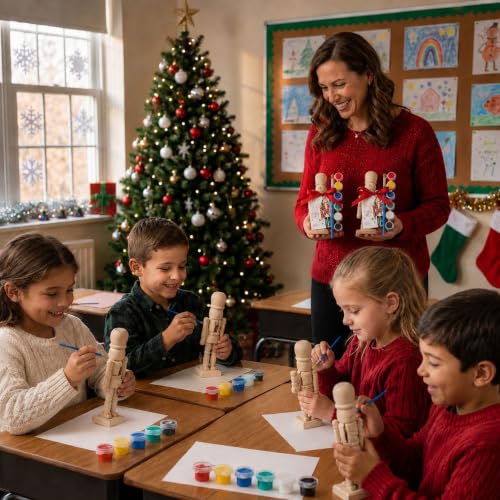 Christmas Nutcracker Painting Kit - 24 DIY Wooden Nutcrackers with Paints & Accessories