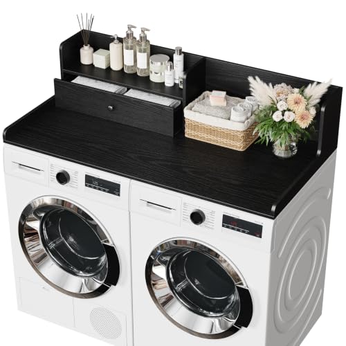Laundry Room Countertop with Large Wooden Drawer for Organization