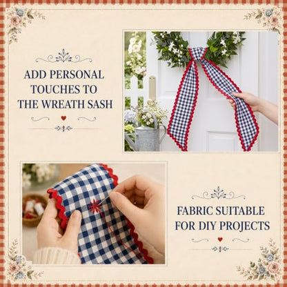 Black and White Checkered Sash for Wreaths - 2 Pack Home Decor Accessories