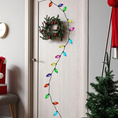 160Pcs Reflective Christmas Car Magnets Set with Light Bulb & Line Decor