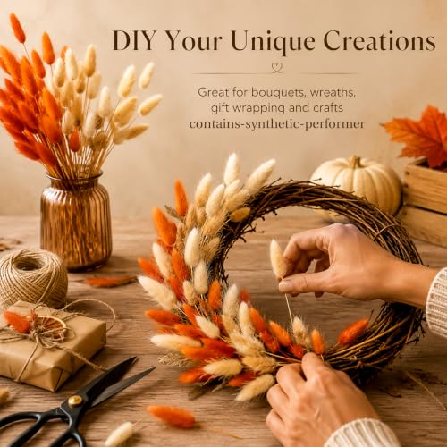 Natural Bunny Tail Grass Decor - 120 PCS Pampas for Vase Arrangements
