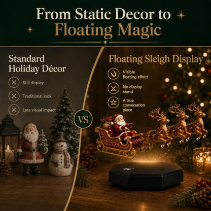 Floating Santa Sleigh - Magnetic Levitation Christmas Display for Home Decor - Red