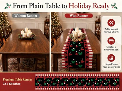 Seliem Red and Black Christmas Table Runner 13x72 Inches Polka Dot Holiday Decor Variation of THIS listing