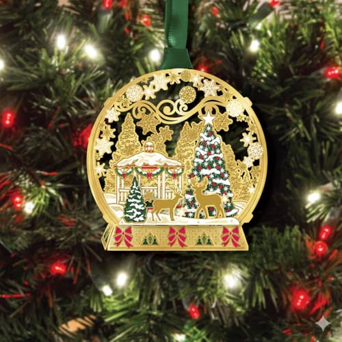 Christmas Wonderland Brass Hanging Ornament - Holiday Decor, USA Made