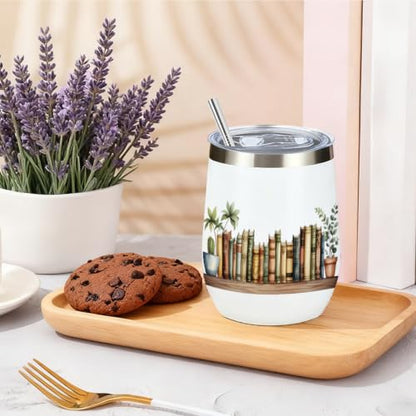 Book Decor Wine Tumbler - Floral 1589 Stainless Steel Travel Mug
