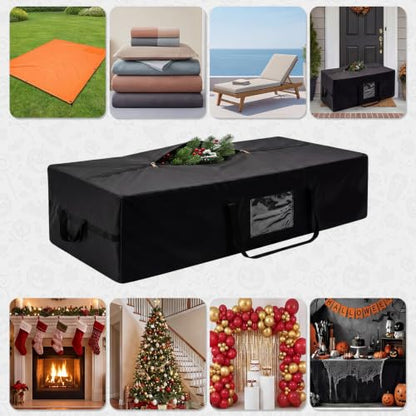 Large Black Halloween Storage Bag Fits 12ft Skeleton & Christmas Tree