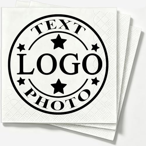 Personalized Cocktail Napkins with Logo Custom Logo Text Photo Party Supplies