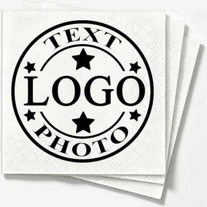 Personalized Cocktail Napkins with Logo Custom Logo Text Photo Party Supplies